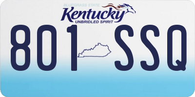 KY license plate 801SSQ