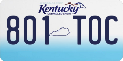 KY license plate 801TOC