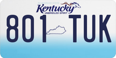 KY license plate 801TUK