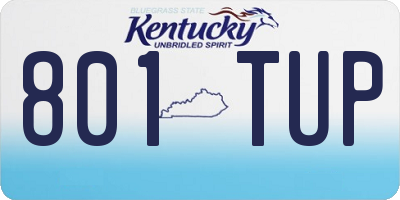 KY license plate 801TUP