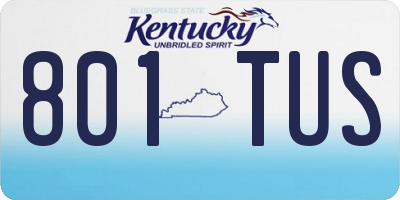 KY license plate 801TUS