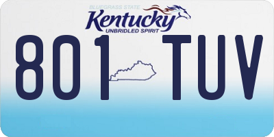 KY license plate 801TUV