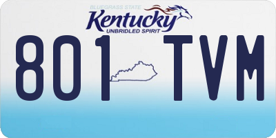 KY license plate 801TVM
