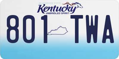 KY license plate 801TWA
