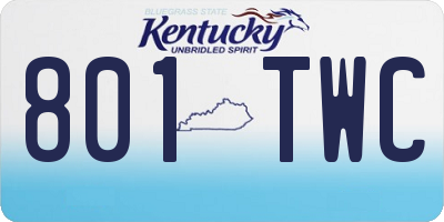 KY license plate 801TWC