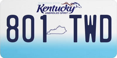 KY license plate 801TWD
