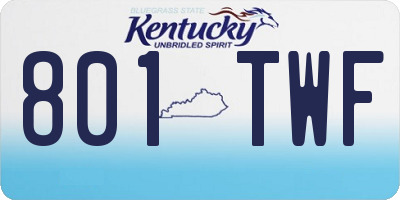 KY license plate 801TWF