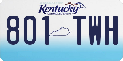 KY license plate 801TWH