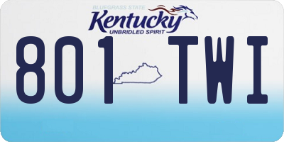 KY license plate 801TWI