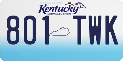 KY license plate 801TWK