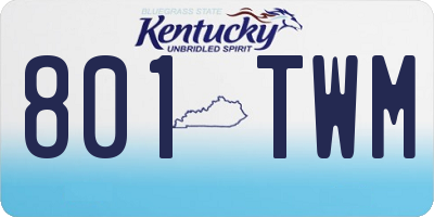 KY license plate 801TWM