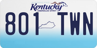 KY license plate 801TWN