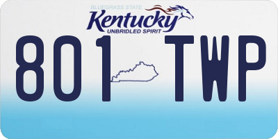 KY license plate 801TWP