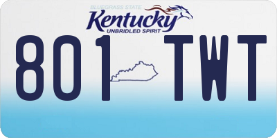 KY license plate 801TWT