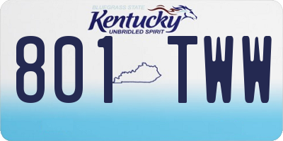 KY license plate 801TWW
