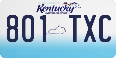 KY license plate 801TXC