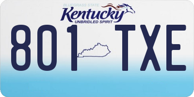 KY license plate 801TXE