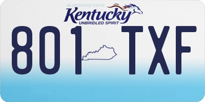 KY license plate 801TXF
