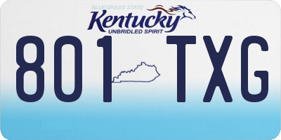 KY license plate 801TXG