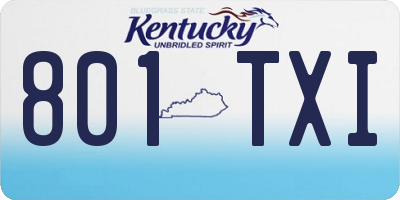 KY license plate 801TXI