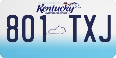 KY license plate 801TXJ