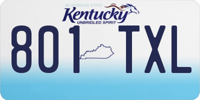 KY license plate 801TXL