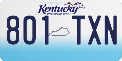 KY license plate 801TXN