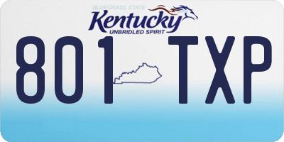 KY license plate 801TXP