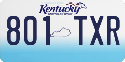 KY license plate 801TXR