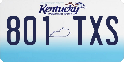 KY license plate 801TXS