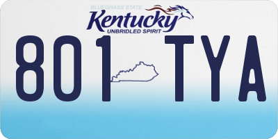 KY license plate 801TYA