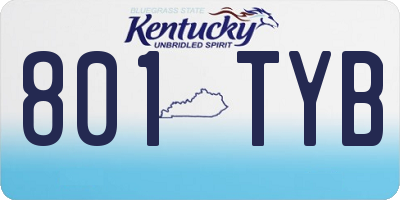 KY license plate 801TYB