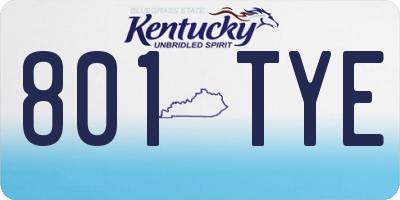 KY license plate 801TYE
