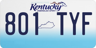 KY license plate 801TYF