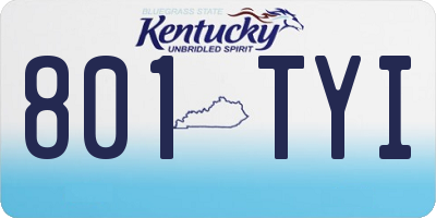 KY license plate 801TYI