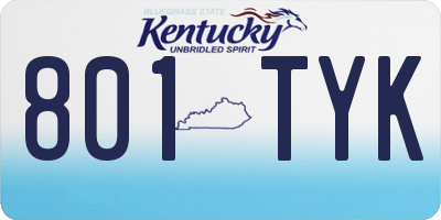 KY license plate 801TYK