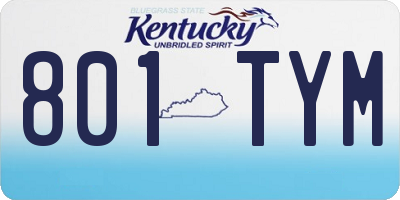 KY license plate 801TYM