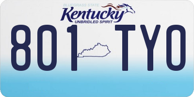 KY license plate 801TYO