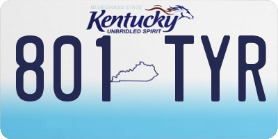KY license plate 801TYR