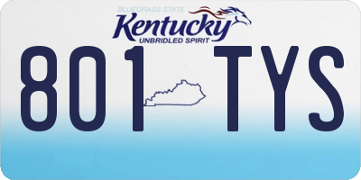 KY license plate 801TYS