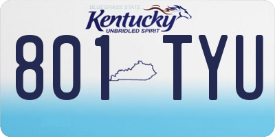 KY license plate 801TYU