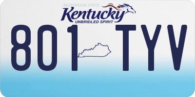 KY license plate 801TYV