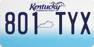 KY license plate 801TYX