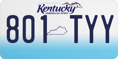 KY license plate 801TYY