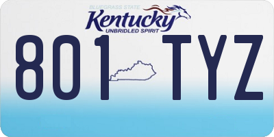 KY license plate 801TYZ