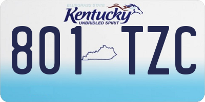 KY license plate 801TZC