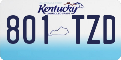 KY license plate 801TZD