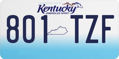 KY license plate 801TZF