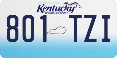 KY license plate 801TZI