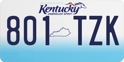 KY license plate 801TZK